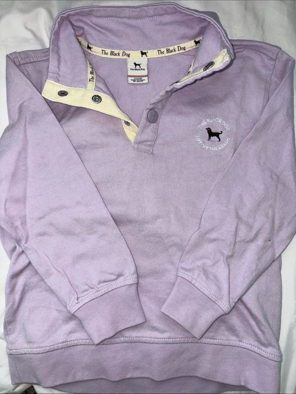 The Black Dog Girls' Lavender Long-Sleeve Polo sweatshirt